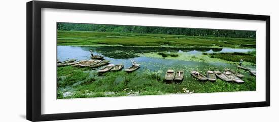 Boats in Hoang Long River, Kenh Ga, Ninh Binh, Vietnam-null-Framed Photographic Print