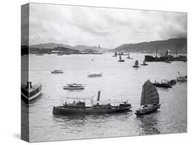 Boats in Hong Kong Harbor-null-Stretched Canvas