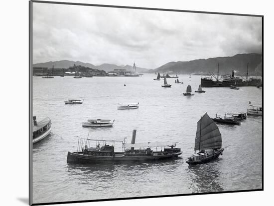 Boats in Hong Kong Harbor-null-Mounted Photographic Print