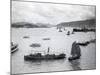 Boats in Hong Kong Harbor-null-Mounted Photographic Print