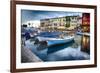 Boats In Lazise Harbor After Sunset-George Oze-Framed Photographic Print