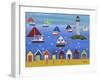 Boats in Lighthouse Bay-Gordon Barker-Framed Premium Giclee Print