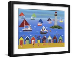 Boats in Lighthouse Bay-Gordon Barker-Framed Giclee Print