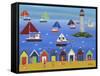 Boats in Lighthouse Bay-Gordon Barker-Framed Stretched Canvas