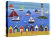 Boats in Lighthouse Bay-Gordon Barker-Stretched Canvas