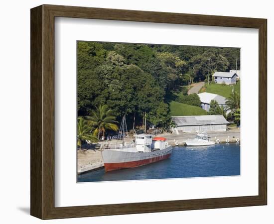 Boats in Mahogany Bay, Roatan Island, Honduras, Central America-Richard Cummins-Framed Photographic Print