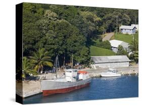 Boats in Mahogany Bay, Roatan Island, Honduras, Central America-Richard Cummins-Stretched Canvas