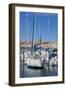 Boats in Marina, Meze, Herault, Languedoc Roussillon Region, France, Europe-Guy Thouvenin-Framed Photographic Print