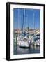 Boats in Marina, Meze, Herault, Languedoc Roussillon Region, France, Europe-Guy Thouvenin-Framed Photographic Print