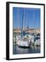 Boats in Marina, Meze, Herault, Languedoc Roussillon Region, France, Europe-Guy Thouvenin-Framed Photographic Print