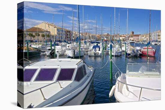 Boats in Marina, Meze, Herault, Languedoc Roussillon Region, France, Europe-Guy Thouvenin-Stretched Canvas