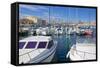 Boats in Marina, Meze, Herault, Languedoc Roussillon Region, France, Europe-Guy Thouvenin-Framed Stretched Canvas