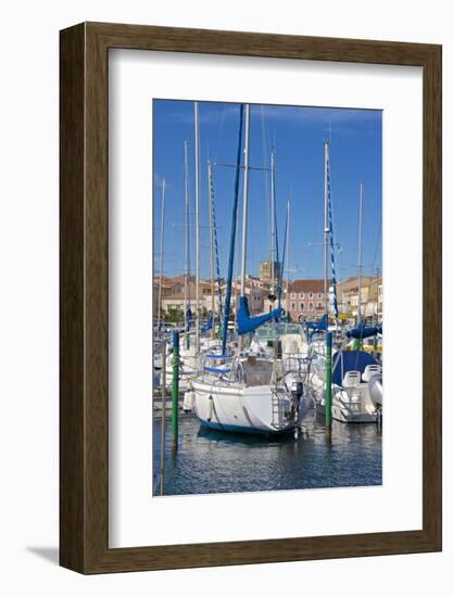 Boats in Marina, Meze, Herault, Languedoc Roussillon Region, France, Europe-Guy Thouvenin-Framed Photographic Print