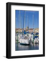 Boats in Marina, Meze, Herault, Languedoc Roussillon Region, France, Europe-Guy Thouvenin-Framed Photographic Print