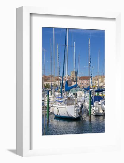 Boats in Marina, Meze, Herault, Languedoc Roussillon Region, France, Europe-Guy Thouvenin-Framed Photographic Print