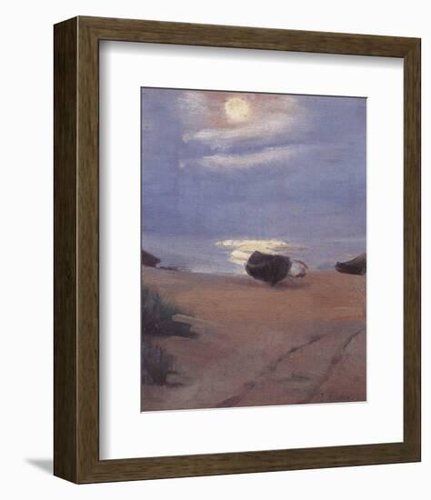 Boats in Moonlight at South Beach-Anna Kirstine Ancher-Framed Premium Giclee Print