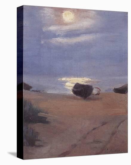 Boats in Moonlight at South Beach-Anna Kirstine Ancher-Stretched Canvas