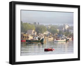 Boats in Morning Fog. Corea, Maine, Usa-Jerry & Marcy Monkman-Framed Photographic Print