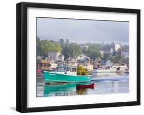 Boats in Morning Fog. Corea, Maine, Usa-Jerry & Marcy Monkman-Framed Photographic Print