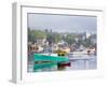 Boats in Morning Fog. Corea, Maine, Usa-Jerry & Marcy Monkman-Framed Photographic Print