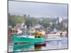 Boats in Morning Fog. Corea, Maine, Usa-Jerry & Marcy Monkman-Mounted Photographic Print