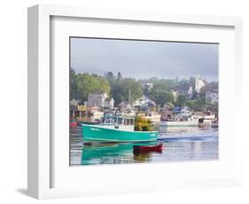 Boats in Morning Fog. Corea, Maine, Usa-Jerry & Marcy Monkman-Framed Photographic Print