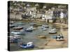 Boats in Mousehole Harbour, Near Penzance, Cornwall, England-David Wall-Stretched Canvas