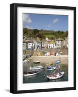 Boats in Mousehole Harbour, Near Penzance, Cornwall, England-David Wall-Framed Photographic Print