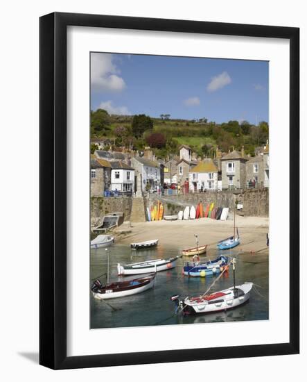 Boats in Mousehole Harbour, Near Penzance, Cornwall, England-David Wall-Framed Photographic Print