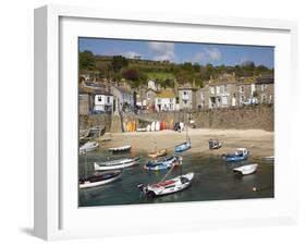 Boats in Mousehole Harbour, Near Penzance, Cornwall, England-David Wall-Framed Photographic Print