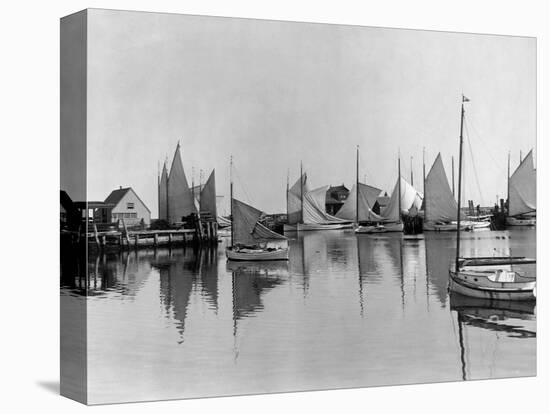 Boats in Nantucket Harbor-null-Stretched Canvas