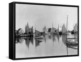 Boats in Nantucket Harbor-null-Framed Stretched Canvas