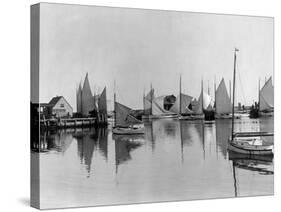 Boats in Nantucket Harbor-null-Stretched Canvas