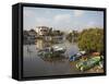 Boats in Negombo Lagoon, Negombo, Western Province, Sri Lanka, Asia-Ian Trower-Framed Stretched Canvas