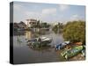 Boats in Negombo Lagoon, Negombo, Western Province, Sri Lanka, Asia-Ian Trower-Stretched Canvas