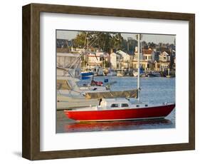 Boats in Newport Channel Near Balboa, Newport Beach, Orange County, California, United States of Am-Richard Cummins-Framed Photographic Print