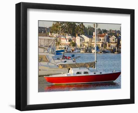 Boats in Newport Channel Near Balboa, Newport Beach, Orange County, California, United States of Am-Richard Cummins-Framed Photographic Print