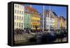 Boats in Nyhavn Harbour (New Harbour), Copenhagen, Denmark, Scandinavia, Europe-Simon Montgomery-Framed Stretched Canvas