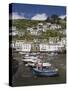 Boats in Polperro Harbour at Low Tide, Cornwall, England, United Kingdom, Europe-Hazel Stuart-Stretched Canvas