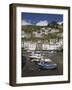 Boats in Polperro Harbour at Low Tide, Cornwall, England, United Kingdom, Europe-Hazel Stuart-Framed Photographic Print