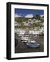 Boats in Polperro Harbour at Low Tide, Cornwall, England, United Kingdom, Europe-Hazel Stuart-Framed Photographic Print