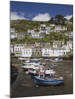 Boats in Polperro Harbour at Low Tide, Cornwall, England, United Kingdom, Europe-Hazel Stuart-Mounted Photographic Print