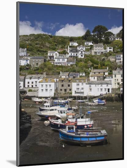 Boats in Polperro Harbour at Low Tide, Cornwall, England, United Kingdom, Europe-Hazel Stuart-Mounted Photographic Print