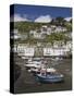 Boats in Polperro Harbour at Low Tide, Cornwall, England, United Kingdom, Europe-Hazel Stuart-Stretched Canvas