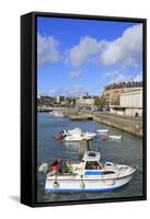 Boats in Saint Francois Quarter, Le Havre, Normandy, France, Europe-Richard Cummins-Framed Stretched Canvas