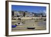 Boats in St. Ives Harbour at Low Tide, St. Ives, Cornwall, England, United Kingdom, Europe-Simon Montgomery-Framed Photographic Print