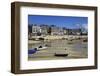 Boats in St. Ives Harbour at Low Tide, St. Ives, Cornwall, England, United Kingdom, Europe-Simon Montgomery-Framed Photographic Print