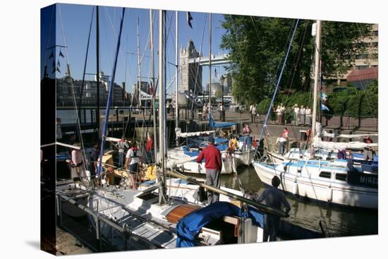 Boats in St Katherines Lock, London-Peter Thompson-Stretched Canvas