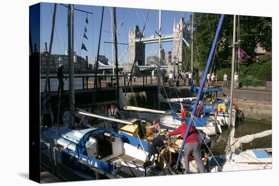 Boats in St Katherines Lock, London-Peter Thompson-Stretched Canvas