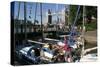 Boats in St Katherines Lock, London-Peter Thompson-Stretched Canvas